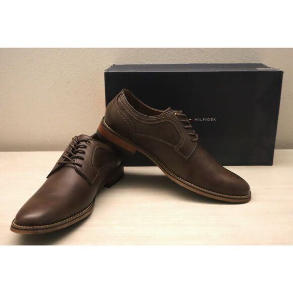 Tommy Hilfiger Men's Sz 10.5M Light Brown PU Leather Benty Oxfords - Picture 1 of 16